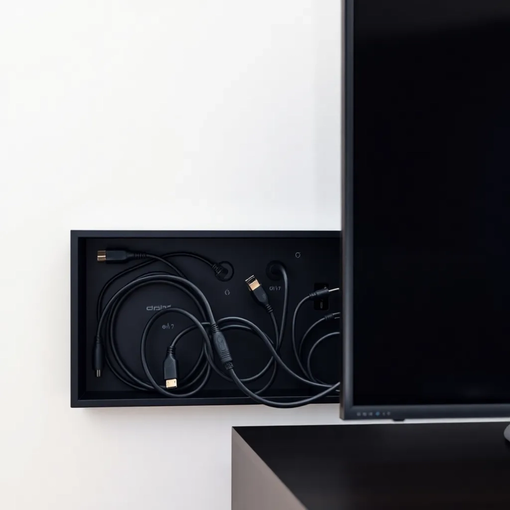 Schowek na kable od telewizora
